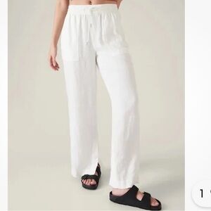 Athleta Retreat 100% Linen Wide Leg Pants S